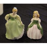 Two Royal Doulton figurines HN2211 Fair Maiden & HN2338 Penny, 13,5cm high (tallest) approx.