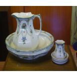 Antique S. Hancock & Sons wash jug & basin together with a vase and dish