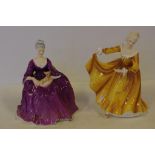 Two Royal Doulton lady figurines to include Charlotte HN2421 and Kirsty HN2381, H19cm approx (