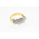 18ct yellow gold diamond dress ring 18 diamonds, TDW=1.00 ct H, SI1, weight: approx 6.70 grams,