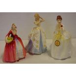 Three Royal Doulton lady figurines to include Laura HN2960, Janet HN1537 and Flower of Love