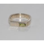 Silver, stone set ring size: O-P/7