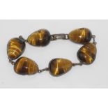 Silver and tiger's eye bracelet