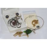 Various items including silver with earrings, bangle, pendant etc
