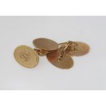 Hardy Bros 9ct rose / yellow gold cufflinks weight: approx 5.9 grams