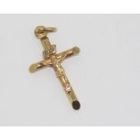 9ct yellow gold cross weight: approx 1 gram, size: approx 3cm including bale