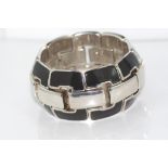 Expandable Italian silver and enamel bracelet Arezzo