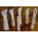 Seven oriental carved bone figures 24cm high (tallest) approx.