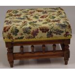 Vintage tapestry top footstool 31cm X 25cm approx