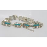 Mexican silver and turquoise bracelet