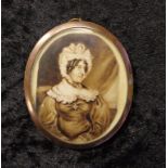 Small Victorian oval frame with a daguerreotype photo of Mrs Stuart