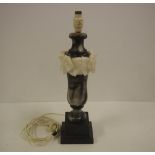 A good marble and alabaster lamp base 53cm high