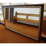 Large bevelled wall mirror 200cm wide, 122cm high