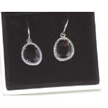 Boxed Pandora hoop & detachable charm earrings marked S925 ALE