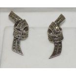 Silver marcasite clip earrings