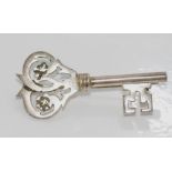 Mexican silver key brooch