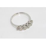 18ct white gold 5 inline diamond ring diamonds TDW=1.01cts, H-I SI1, weight: approx 4.15 grams,