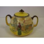 Royal Doulton Shakespeare series lidded sugar pot series ware, "Juliet" 12 cm high