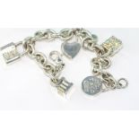 Boxed Tiffany silver charm bracelet from 1837 range