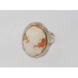 Silver cameo ring size: N/7