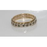 Silver and 9ct gold ring size: Q/8