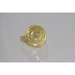 18ct yellow gold & diamond designer ring designed by John Tarasin, North Sydney, weight: approx 11.