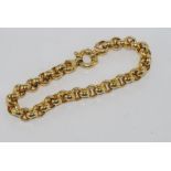 9ct yellow gold belcher chain bracelet weight: approx12.4 grams