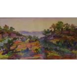 David Robert (Bob) Hill, (1947-) Blue Mountains landscape, watercolour, signed lower right & dated