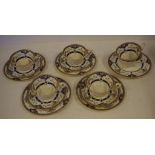 Four Royal Worcester 'Orlando' trios together with 2 extra cups and plates