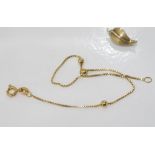 9ct gold ball bracelet weight: approx: 1.2 grams together with a 9ct gold clasp weight: approx 1.