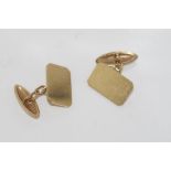 9ct yellow gold cufflinks weight: approx 7.15 grams