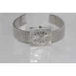 Longines 18ct white gold watch weight: approx 56.2 grams in gold, 1.1ct diamonds