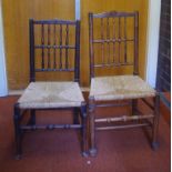 Two Georgian rush seated chairs as inspected