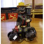 Novelty terracotta decanter with 4 spirit cups hat is stopper 22.5 cm high