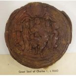 King Charles I wax seal - 1640 30cm across