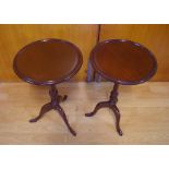 Two cedar wine tables timber sourced from Burragorang Valley, 31cm diameter and 32cm diameter,