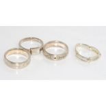 Four various silver rings all marked Esprit