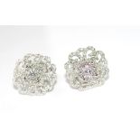 18ct white gold and diamond earrings 210 diamonds TDW=1.25ct, weight: approx 7.6 grams