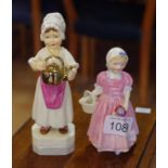 Royal Doulton 'Tinkle Bell' Figurine HN1677, 12cm high approx., & a Royal Worcester figurine, 'Polly