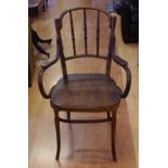 Vintage timber bentwood arm chair