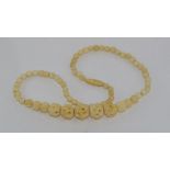 Carved 1950s bone necklace size: approx 45cm in length