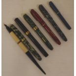 Seven various fountain pens to include Conway Stewart(3) and Onoto(2)