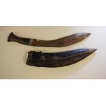 Nepalese kukri Gurkha knife 39.5cm long, and a scabbard