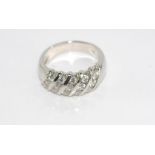 18ct white gold diamond dress ring 15 diamond TDW=1.00cts, H VS, weight: approx 7.60 grams, size: