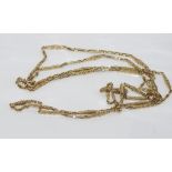 Regency 10ct gold muff chain weight: approx 29.5 grams