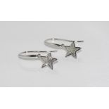 18ct white gold "stars" drop earrings 10 diamonds= 0.54cts , G /VS, weight: approx 2.4 grams