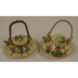 Two early Japanese Satsuma miniature teapots both W7cm approx