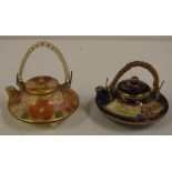 Two good early Japanese Satsuma miniature teapots both W6cm approx