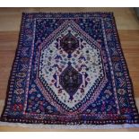 Wool rug with blue tones, 155cm x 120cm approx