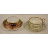 Two 19th century cups with saucers including Copeland Spode 2701 Imari